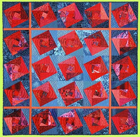 Art quilt ROSES ARE RED by Melody Crust